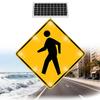 2-Pack 32in Solar LED Flashing Pedestrian Sign - Bright Blinking Traffic Warning Sign for Streets, Parks, and Campuses - Enhance Safety and Visibility view 1