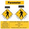 2-Pack 32in Solar LED Flashing Pedestrian Sign - Bright Blinking Traffic Warning Sign for Streets, Parks, and Campuses - Enhance Safety and Visibility view 2