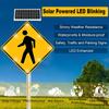 2-Pack 32in Solar LED Flashing Pedestrian Sign - Bright Blinking Traffic Warning Sign for Streets, Parks, and Campuses - Enhance Safety and Visibility view 3