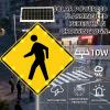 Solar LED Pedestrian Crossing Sign, 30" Aluminum Road Warning Sign, Solar-Powered Flashing Traffic Signal, Rust-Proof Metal Frame for Safety, High Visibility view 2