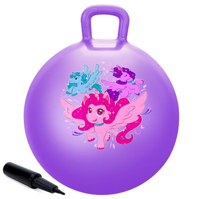 Upper Rider Hopper Ball for Kids 3-6, Bounce Ball with Handle for Toddlers Age 3 4 5 6,18" Hopping Ball Toy for Indoor Outdoor Easter/Birthday Gift Purple Unicorn