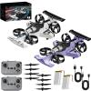 2-in-1 Flying Car & Stunt Drone, Flying Car Toy, 2 in 1 Land and Air 360 Aircraft High Speed Drift Cars with Remote Control, For Indoor Outdoor (White + Violet) view 1
