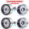 4PCS Aluminium 2.6" Beadlock Wheel Rim Upgrades for 1/10th RC Monster Crawler Truck Car (Titanium) view 2