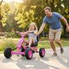Costzon Go Kart for Kids, 4 Wheel Toddler Ride On Pedal Car with Steering Handlebars, Adjustable Seat, Outdoor Off-Road Racer Kiddie Cart, Toy Car Gift for Boys Girls Aged 3+ (Pink) view 2