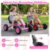 Costzon Go Kart for Kids, 4 Wheel Toddler Ride On Pedal Car with Steering Handlebars, Adjustable Seat, Outdoor Off-Road Racer Kiddie Cart, Toy Car Gift for Boys Girls Aged 3+ (Pink) view 3