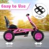 Costzon Go Kart for Kids, 4 Wheel Toddler Ride On Pedal Car with Steering Handlebars, Adjustable Seat, Outdoor Off-Road Racer Kiddie Cart, Toy Car Gift for Boys Girls Aged 3+ (Pink) view 4