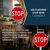 32" Solar Powered LED Stop Sign - Aluminum Octagon Blinking Traffic Warning Sign for Road Safety - Durable Street Sign, Flashing Stop Signal, 80cm view 3