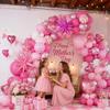 Mother's Day Balloon Arch Garland Kit, Mother's Day Party Decorations with Pink White Balloons Heart Balloon Gals Letter Balloons for Mother Day Party Valentines Birthday Party Supplies view 3