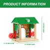 Otbushit Wooden Train Station, Safe Natural Wooden Train Track Accessories Barricades Track Scene Educational Toys for Kids Boys Girls view 2