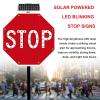 32" Solar-Powered LED Flashing Traffic Sign - Heavy Duty, Rust-Proof Metal Frame, IP65 Waterproof, Illuminated Road Safety Sign for Enhanced Visibility view 2