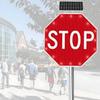 24" 30" Solar LED Stop Signs, Reflective Blinking Traffic Signal, Heavy Duty Aluminum, IP65 Waterproof, Windproof, Octagon Flashing Street Sign - 80cm (32in) view 1
