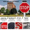 24" 30" Solar LED Stop Signs, Reflective Blinking Traffic Signal, Heavy Duty Aluminum, IP65 Waterproof, Windproof, Octagon Flashing Street Sign - 80cm (32in) view 3