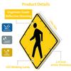 24in Solar Powered LED Flashing Pedestrian Crossing Sign with Reflective Film & Mounting Accessories - Ideal for Parks, Schools & Safety Zones view 2