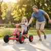 Costzon Go Kart for Kids, 4 Wheel Toddler Ride On Pedal Car with Steering Handlebars, Adjustable Seat, Outdoor Off-Road Racer Kiddie Cart, Toy Car Gift for Boys Girls Aged 3+ (Red) view 2