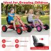 Costzon Go Kart for Kids, 4 Wheel Toddler Ride On Pedal Car with Steering Handlebars, Adjustable Seat, Outdoor Off-Road Racer Kiddie Cart, Toy Car Gift for Boys Girls Aged 3+ (Red) view 3