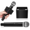 balacoo Microphone for Kids, 9. 8" Fake Microphones Toy with Square Cube Flag Station, Plastic Pretend Play Mic Prop Toys for Christmas, Party Favors, Kid Karaoke Costume Prop view 1