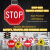 24" 32" Solar LED Stop Sign - Flashing Traffic Warning Sign with Reflective Film, Easy Installation, Waterproof & Windproof for Road Safety view 3