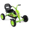Costzon Go Kart for Kids, 4 Wheel Toddler Ride On Pedal Car with Steering Handlebars, Adjustable Seat, Outdoor Off-Road Racer Kiddie Cart, Toy Car Gift for Boys Girls Aged 3+ (Green) view 1