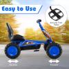 Costzon Go Kart for Kids, 4 Wheel Toddler Ride On Pedal Car with Steering Handlebars, Adjustable Seat, Outdoor Off-Road Racer Kiddie Cart, Toy Car Gift for Boys Girls Aged 3+ (Blue) view 4