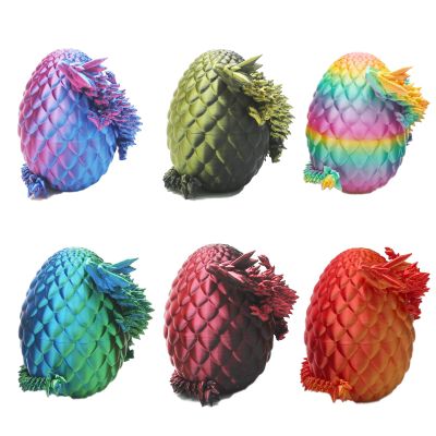6PCS 3D Printed Dragon Eggs,Dragon Eggs with Dragon Inside  3D Printed Toys, Mystery Crystal Dragon Egg for Easter Basket Stuffers Fidget, Unique Gift Set