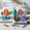6PCS 3D Printed Dragon Eggs,Dragon Eggs with Dragon Inside  3D Printed Toys, Mystery Crystal Dragon Egg for Easter Basket Stuffers Fidget, Unique Gift Set view 3