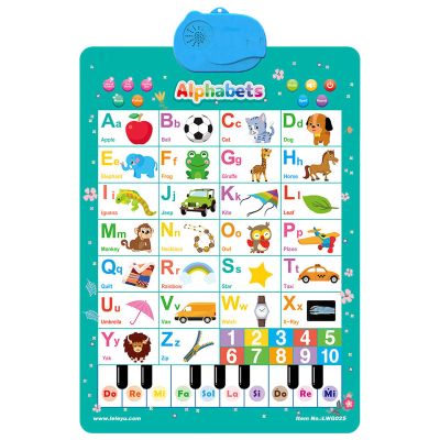 Electronic Alphabet Wall Chart for Ages 1-6 Boys Girls, Interactive Touch Learning Alphabet Poster Educational Toy for Home School Kindergarden Nursery