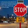 Solar Powered LED Flashing Stop Sign - 24" Octagon Aluminum Traffic Warning Sign, Blinking Street Sign for Enhanced Road Safety, 60cm Solar-Powered Signal view 4