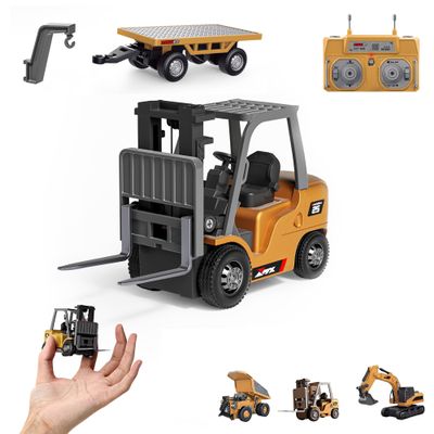1:64 Premium Alloy Mini RC Construction Set  Forklift, Excavator & Dump Truck (Full Proportion Forklift)