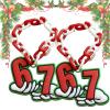 3D Printed Elf 67 Chain, Holiday Elf 67 Accessories, Versatile Red & White Playful Cartoon-Style, Fun Christmas Decoration (B) view 1