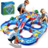 TERRAMUS Double-Tier Kids Water Table Toys, 100PCS Water Park Playset with Pump, DIY Toddler Waterways, Summer Outdoor Toys for Backyard,Lawn,Beach,Pool, Outside Activity Funs for Boys Girls 4-8 3-5 view 1