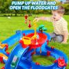 TERRAMUS Double-Tier Kids Water Table Toys, 100PCS Water Park Playset with Pump, DIY Toddler Waterways, Summer Outdoor Toys for Backyard,Lawn,Beach,Pool, Outside Activity Funs for Boys Girls 4-8 3-5 view 4