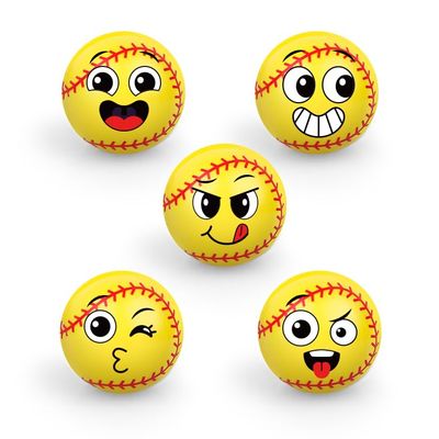 20 Pcs Mini Softball Stress Balls Funny Foam Face Softball Balls Small Sports Squeeze Anxiety Bulk Toy Ball for Kids Baseball Birthday Party School Carnival Baseball Party Supply Valentines Gifts