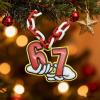 3D Printed Elf 67 Chain, Holiday Elf 67 Accessories, Versatile Red & White Playful Cartoon-Style, Fun Christmas Decoration (A) view 2