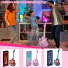 Microphone Toy, Portable Kids Karaoke Machine, Kids Machine Toy with Microphone  Light Up Karaoke Player Compatible, Guitar Toys for Fun Musical Effects (Black) view 2