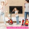 Microphone Toy, Portable Kids Karaoke Machine, Kids Machine Toy with Microphone  Light Up Karaoke Player Compatible, Guitar Toys for Fun Musical Effects (Black) view 3