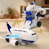Aeroplane Toy  PP 24x23x13cm | Electric Plane Toy | 2-in-1 Electric Transforming Airplane Robot Girls Children Birthday Christmas Children's Day Home Kindergarten view 2
