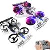 2-in-1 Flying Car & Stunt Drone, RC Plane Drone for Kids, Land and Air 360 Aircraft High Speed Drift Cars with Remote Control, Rechargeable, Dual Land & Air Modes, 3 Speeds Adjustable (White) view 2