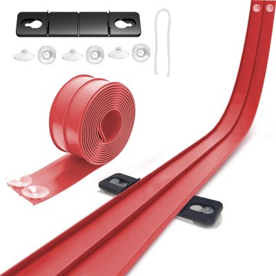 15 Ft Flexible Race Track for Kids, Two-Lane Flex Red Track for 1:64 Diecast Cars, Includes 6 Suction Cups & 1 Rope, Portable Design, Birthday Gift for Boys & Girls Ages 3-8 (Cars Not Included)