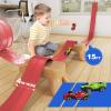 15 Ft Flexible Race Track for Kids, Two-Lane Flex Red Track for 1:64 Diecast Cars, Includes 6 Suction Cups & 1 Rope, Portable Design, Birthday Gift for Boys & Girls Ages 3-8 (Cars Not Included) view 3