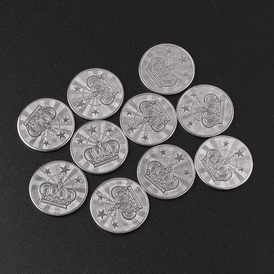 Adrosstoller 10Pcs 25mm Game Stainless Steel Crown Coin Tokens for Game Machine Coin Metal