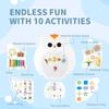 HONEY JOY Owl Activity Wall Busy Board Panels, Wooden Sensory Wall Panel for Kids, Toddler Learning Activity Center, Ideal for Playroom Daycare Nursery Classroom Dentist Office (White) view 2