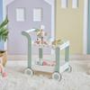 Teamson Kids Afternoon Sip Dessert Cart with 24 Pcs Tea & Dessert Set, White/Mint Green Pretend Play Toy Cart with Rolling Wheels for Toddlers & Girls, Encourages Imaginative Play, Ages 3 and Up view 1