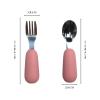 2 Pack Stainless Steel Silicone Forks & Spoons, Toddler Utensils Thick Easy-Grip Handles, Perfect Length For New Self Feeders, Gentle On Gums & Teeth, Dishwasher Safe Baby Toddler view 2