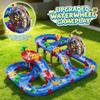 VATOS 2-Tier Watermill Summer Water Table, 124 PCS DIY Water Table with Water Pump Toys for Toddlers 3-5 4-7 Years Old, Fun Water Playset Outdoor Water Summer Toys for Backyard, Beach, Balcony, Garden view 2
