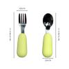 2 Pack Stainless Steel Silicone Forks & Spoons, Toddler Utensils Thick Easy-Grip Handles, Perfect Length For New Self Feeders, Gentle On Gums & Teeth, Dishwasher Safe Toddler Silverware view 2
