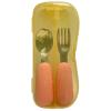 2 Pack Stainless Steel Silicone Forks & Spoons, Toddler Utensils Thick Easy-Grip Handles, Perfect Length For New Self Feeders, Gentle On Gums & Teeth, Babies Toddler Dishwasher Safe view 1