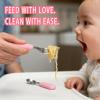 2 Pack Stainless Steel Silicone Forks & Spoons, Toddler Utensils Thick Easy-Grip Handles, Perfect Length For New Self Feeders, Gentle On Gums & Teeth, Babies Toddler Dishwasher Safe view 3