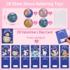 28 Pack Valentines Day Gifts for Kids Classroom, Galaxy Slime Valentines Day Cards for Kids School, Fun Classroom Valentines for Class Exchange Cards Party Favors for Boys Girls Students view 2