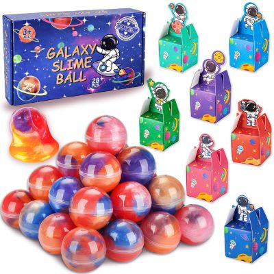 28 Pack Valentines Day Gifts for Kids, Valentines Galaxy Slime with Valentines Day Cards Space Gift Boxes, Valentine Classroom Favors Valentines Cards for Boys Girls Class Exchange Prizes