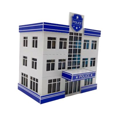 1:64 Parking Lot Layout Accessory Parking Scenery Realistic Collectible 1/64 Diecast Car Display Case Garage Scene Model, Police Station